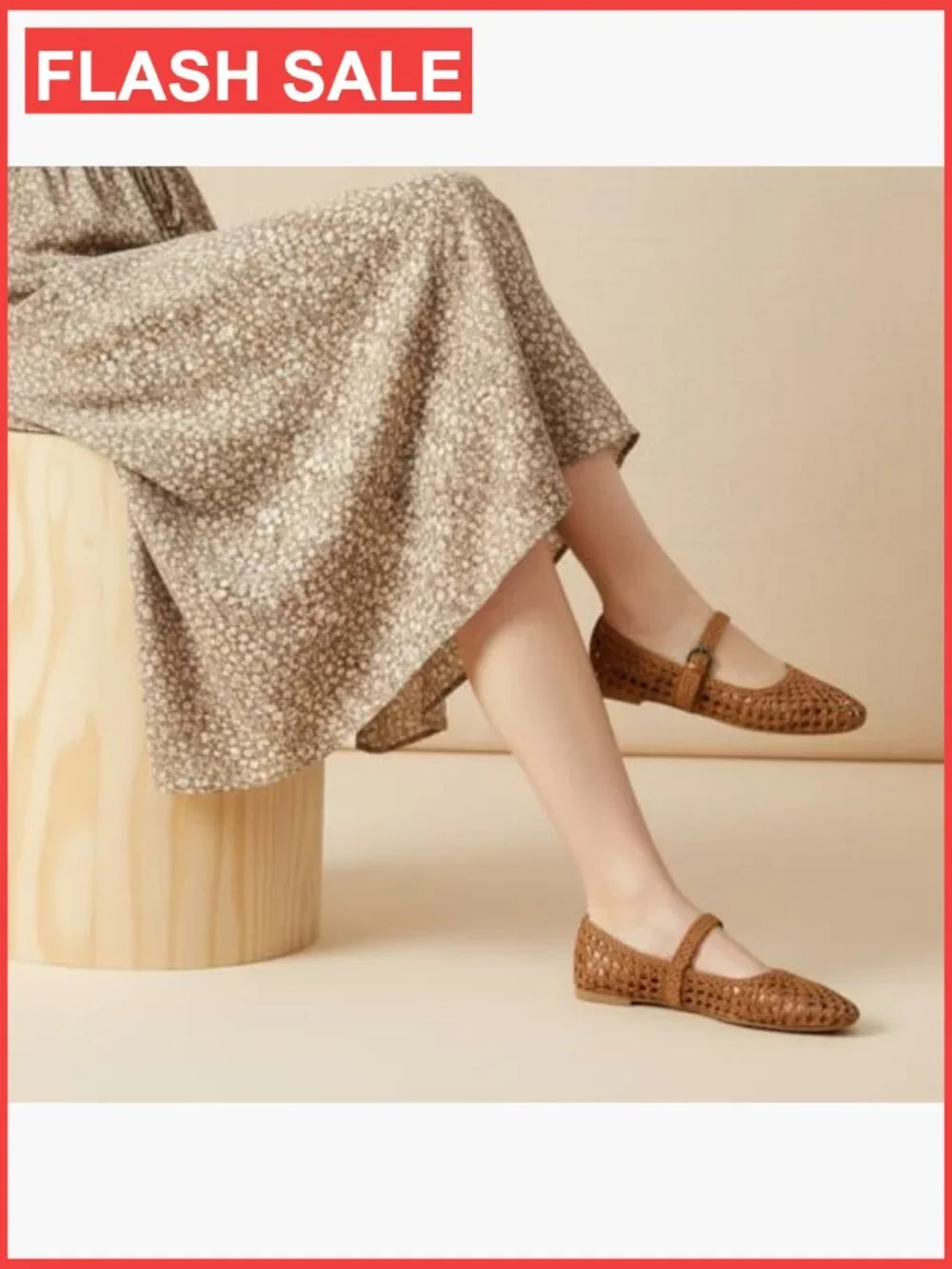 Hand Woven Mary Jane Flats with Adjustable Buckle Memory Foam Cushioning - Picture 3 of 7